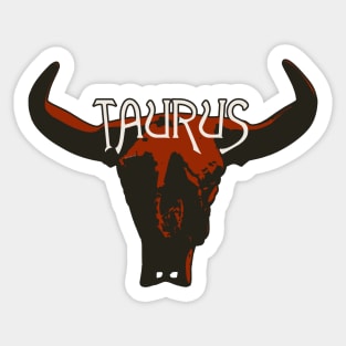 Red Taurus Bull Skull for Astrological Zodiac Sign Sticker